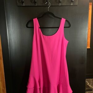 Nicole Miller Pink Ruffle Hem Mini Dress